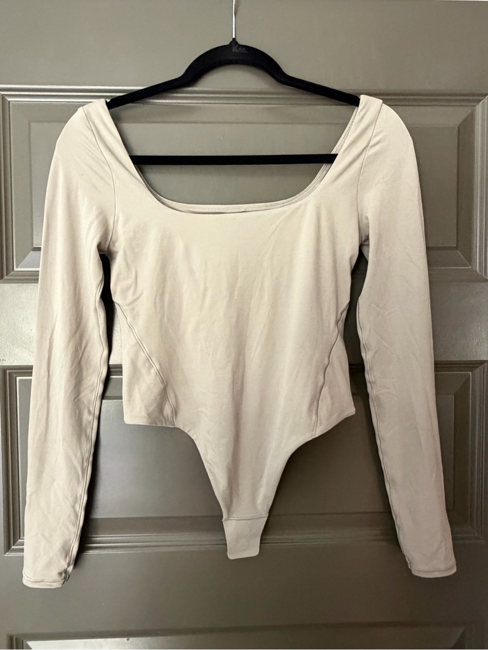 Wundermost Ultra-Soft Nulu Square-Neck Long-Sleeve Bodysuit